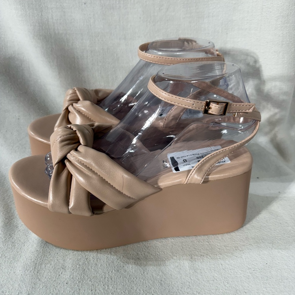 Journee Collection Lailee Nude Strappy wedge Sandals Size 8 - Picture 4 of 9